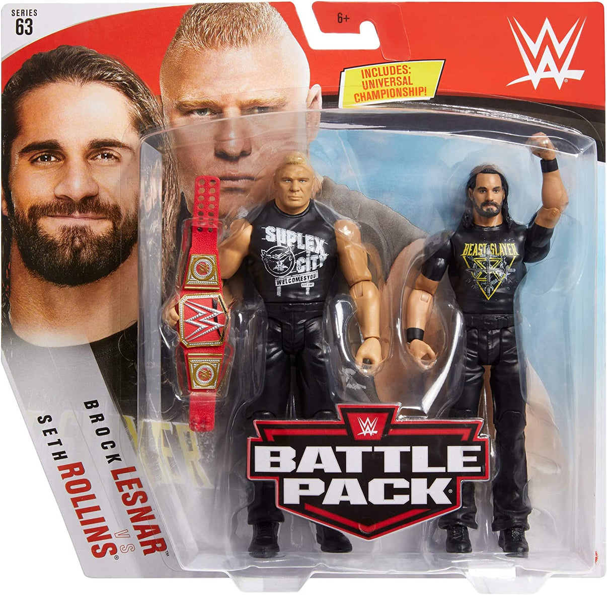 2020 WWE Mattel Basic Battle Packs Series 63 Brock Lesnar vs. Seth Rol ...