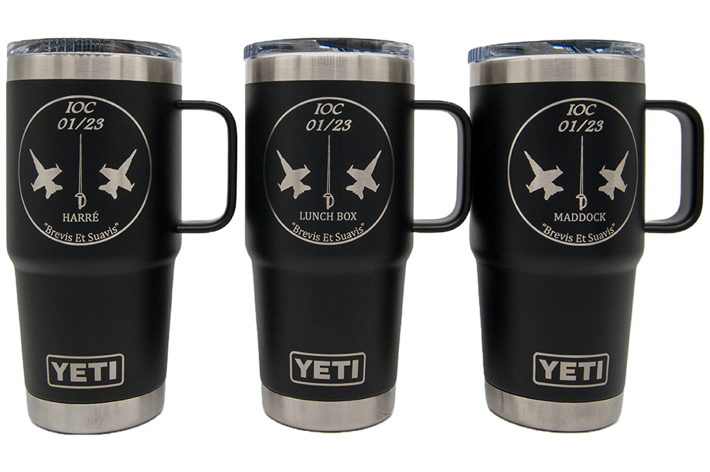 Custom Laser Engraved 20oz YETI Rambler Travel Mug with Stronghold Lid