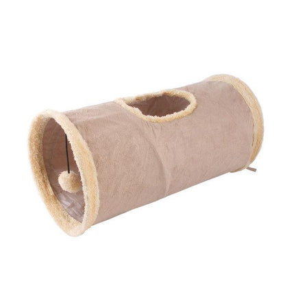 Collapsible Cat Tunnel  Kitten Play Tube for Large Cats Dogs Bunnies With Ball Fun Cat Toys 2 Suede Peep Hole pet toys WF - V&A Pet Services and Supplies