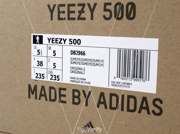 yeezy 500 box label