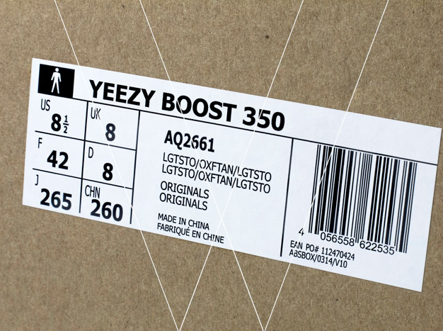 yeezy oxford tan box