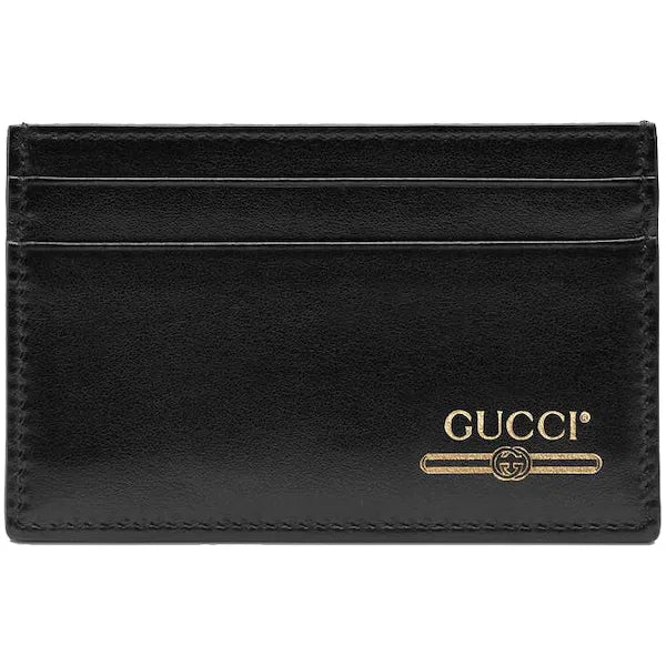 Gucci Leather Card Case with Gucci Logo (4 Card Slot) Black