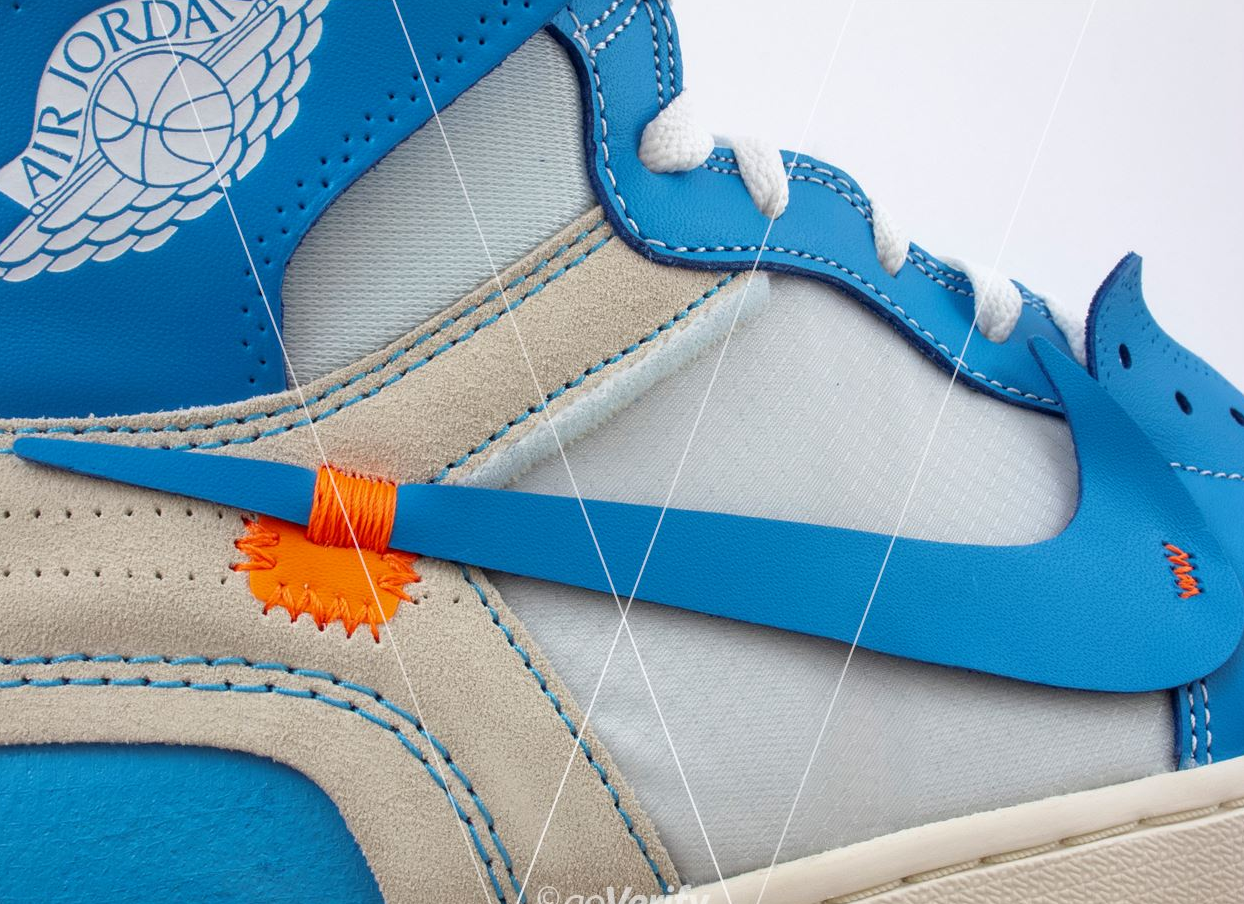 off white jordan 1 unc zip tie