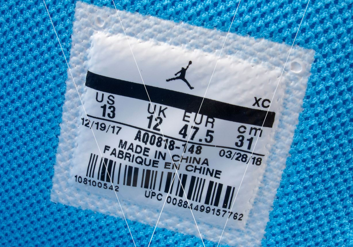 off white jordan 1 size tag