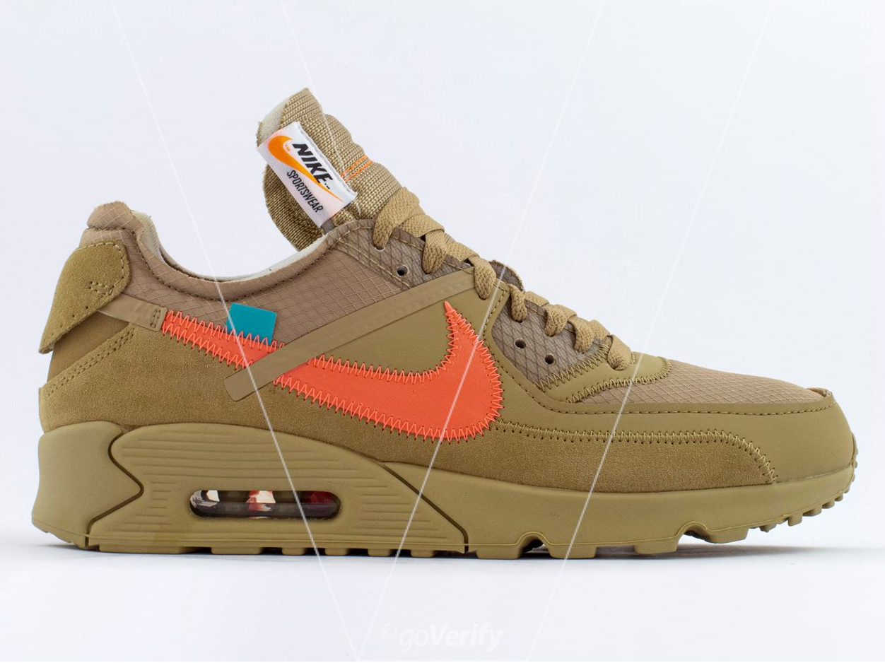 off white air max 90 desert ore real vs fake