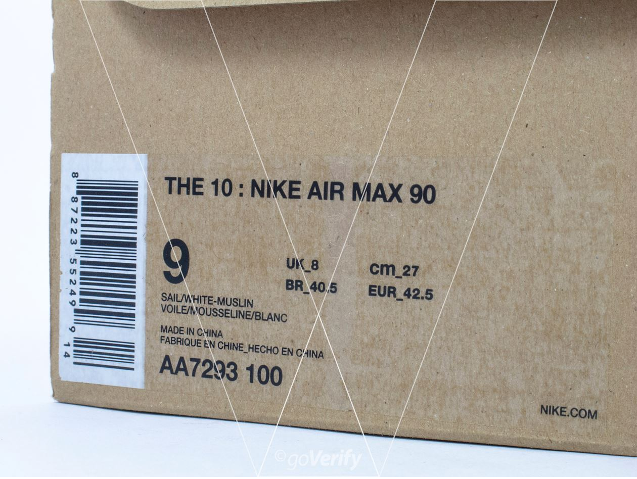 retail for off white air max 90