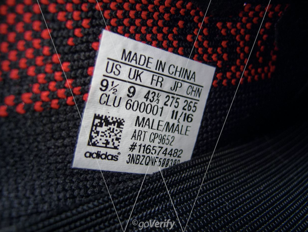 yeezy bred size tag