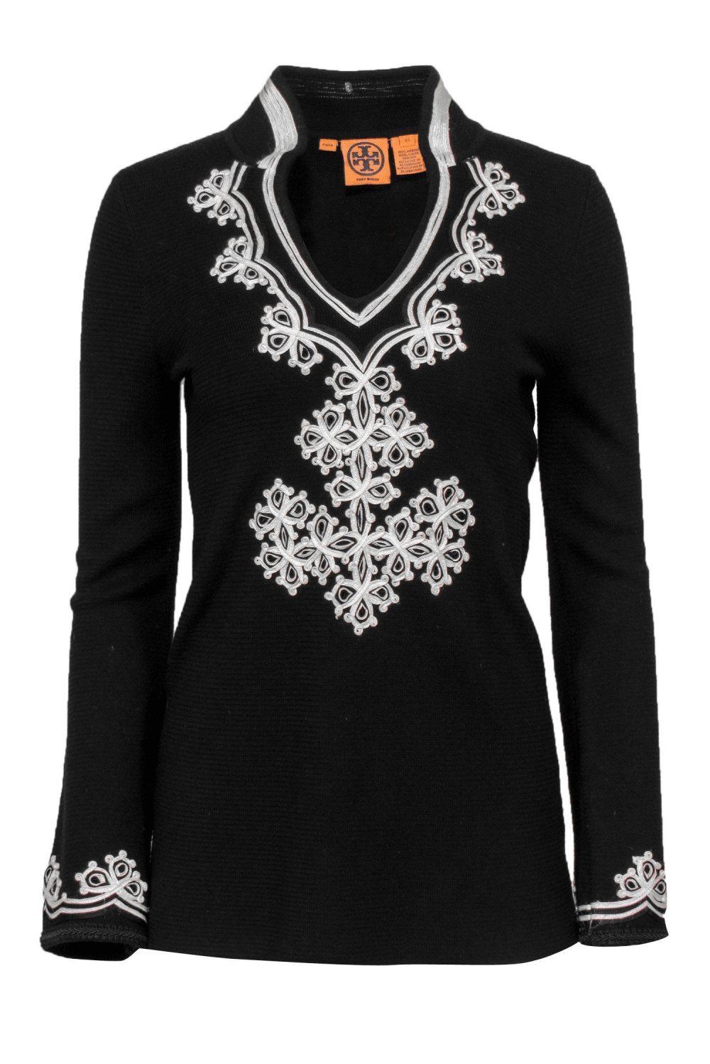 Tory Burch - Black Tunic-Style Sweater w/ Appliques – Trendy Seconds