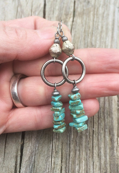 Silver and Turquoise Earrings – Rustica Jewelry