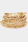 11PCS - Gold Metal Cube Bead Stretch Bracelets