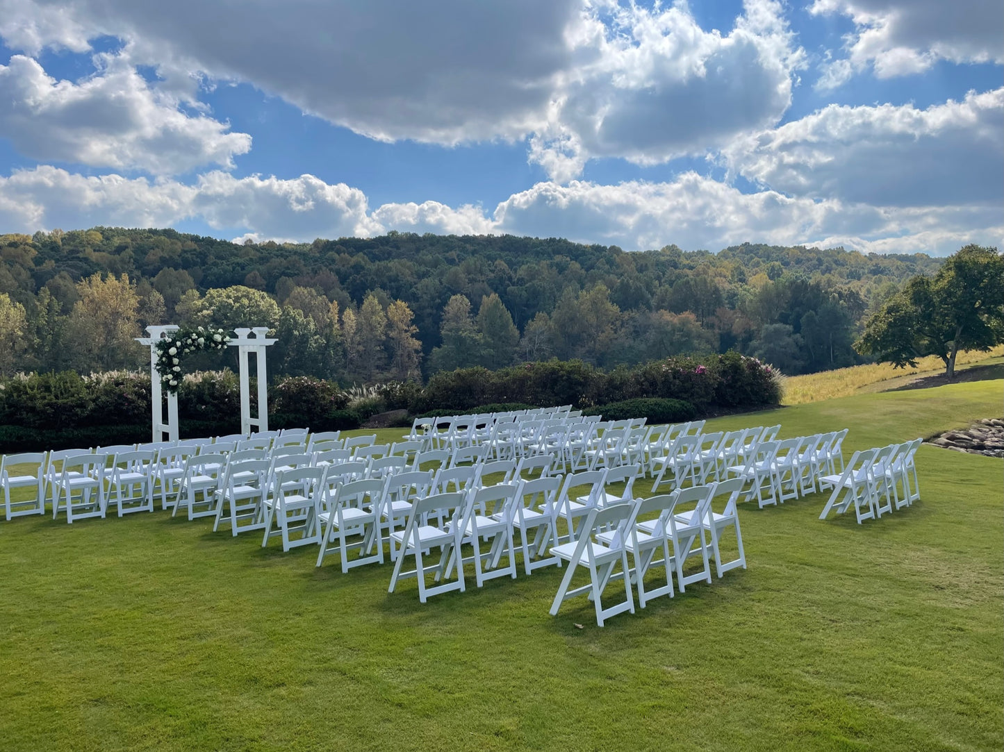 King Louis Chair – Antique Wood Fabric Back – Professional Party Rentals