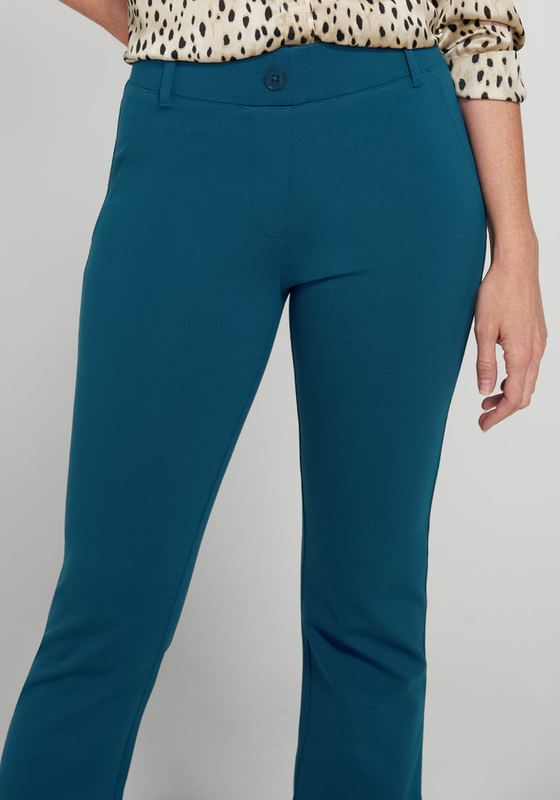 Betabrand Womens Bootcut 6 Button Pocket Yoga Dress Pants Size M Turquoise  in 2023