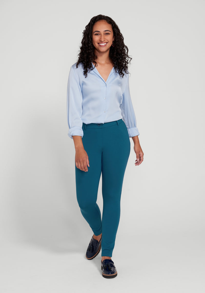 Classic Dress Pant Yoga Pant, Skinny (Dark Ocean)