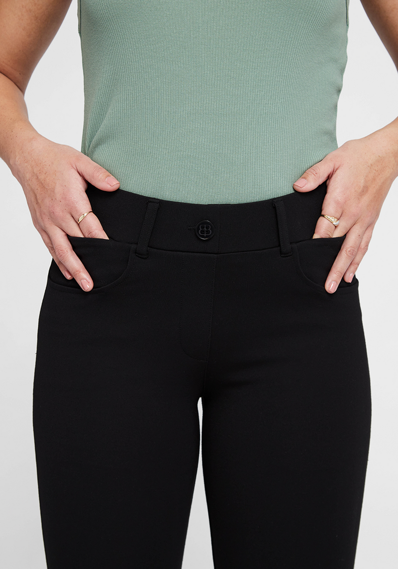 7-Pocket Dress Pant Yoga Pant, Skinny (Black)