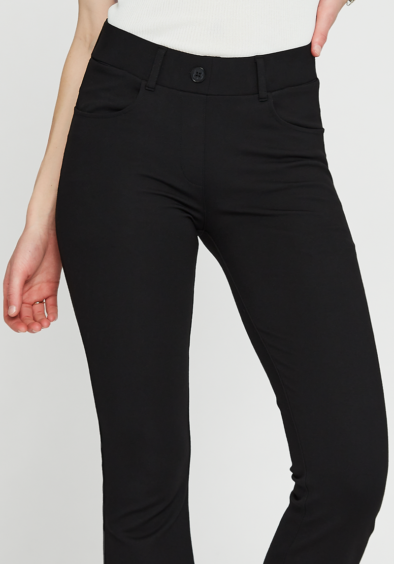7-Pocket Dress Pant Yoga Pant, Bootcut (Black)
