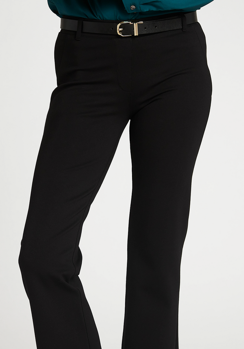 Betabrand Black Ponte Dress Pant Yoga Pants in Boot Cut Size Small Long