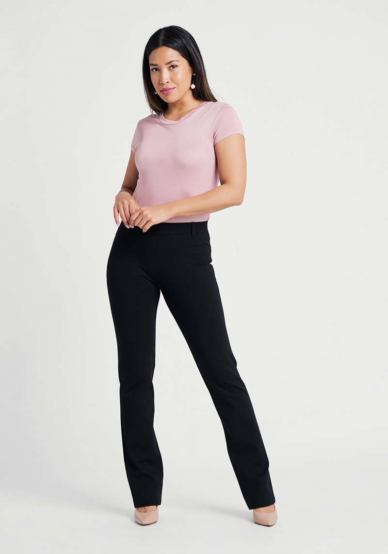 Stretch Knit Cropped Elastic Waist Yoga Pants, Pant