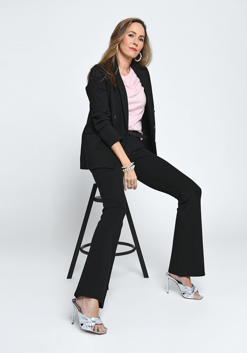 Betabrand  Womens Black Boot-Cut Classic Dress Pant Yoga Pants