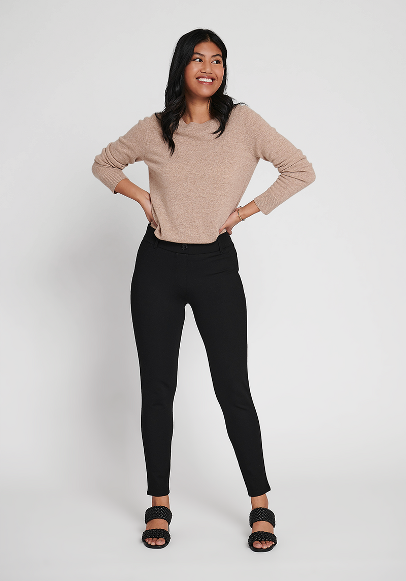 Betabrand Straight-Leg Classic Dress Yoga Pant in Black