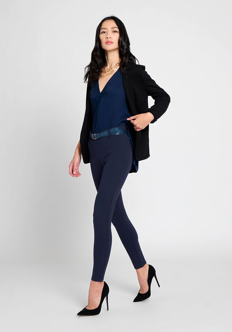 Classic Dress Pant Yoga Pant, Skinny (Navy)