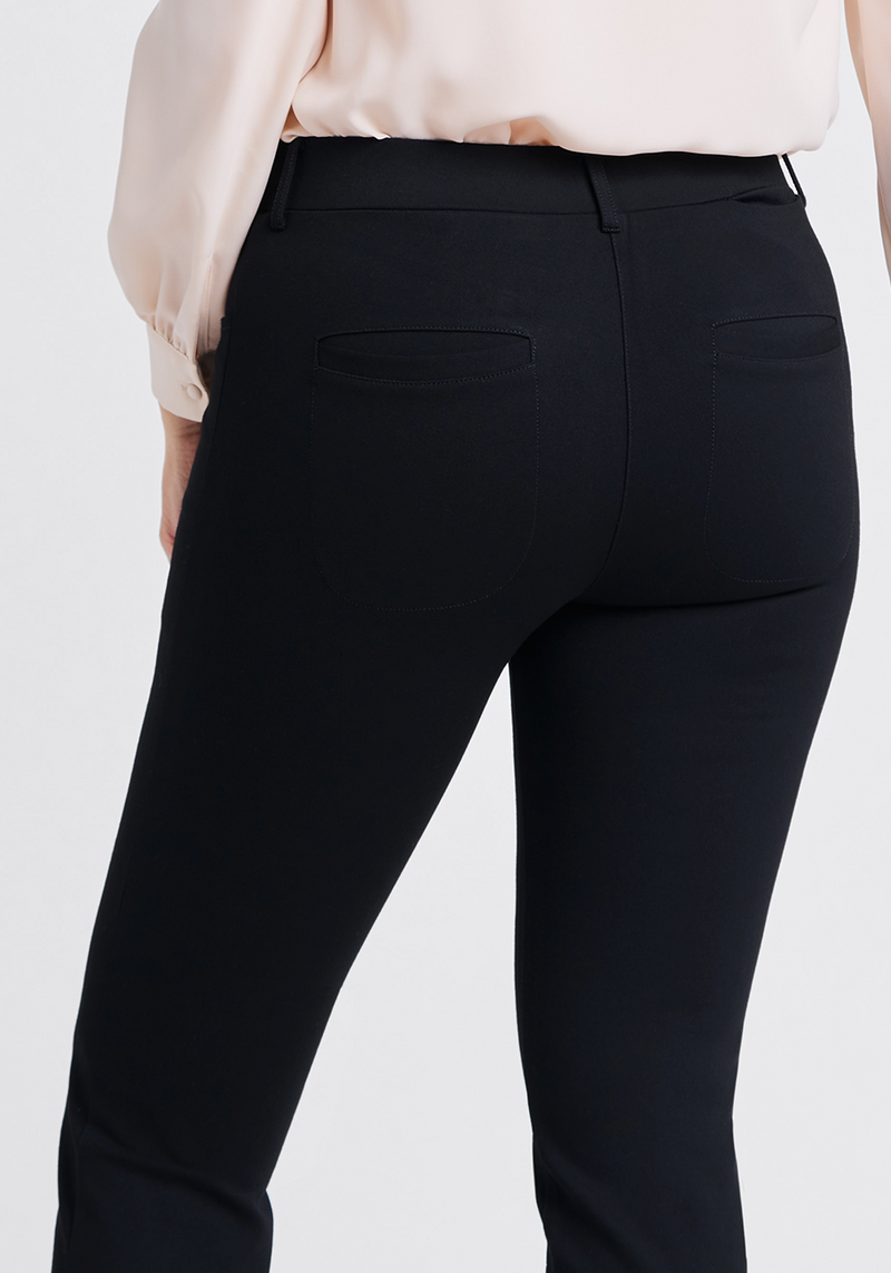 7-Pocket Dress Pant Yoga Pant, Straight (Black)