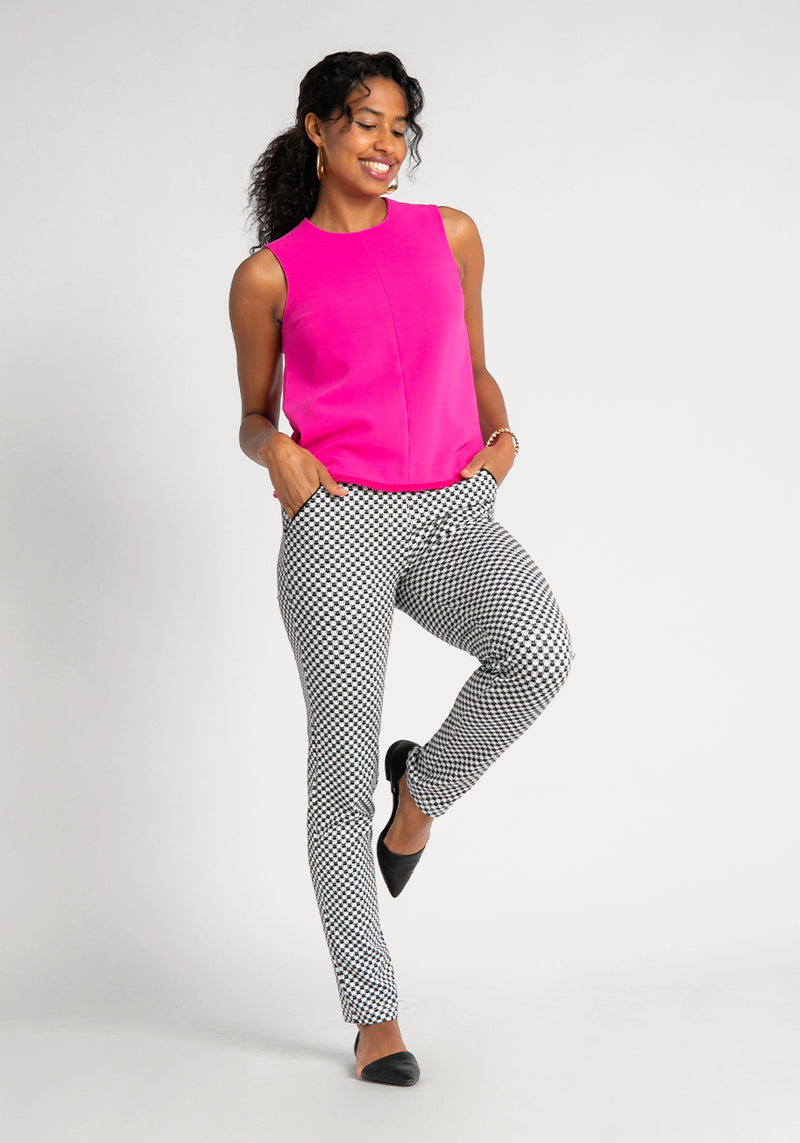 BetaBrand Straight-Leg 7-Pocket Dress Pant Yoga Pants Pink Small Petite