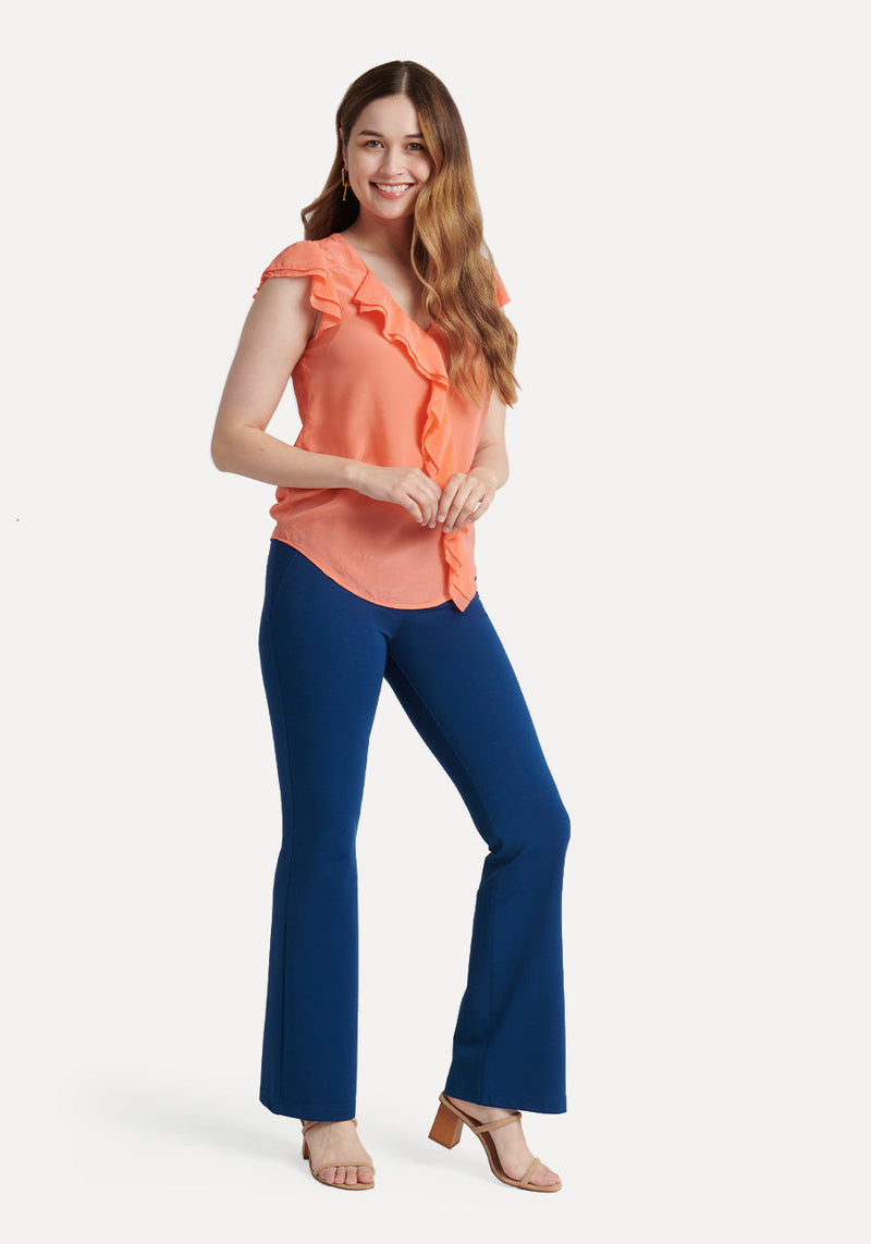 Betabrand, Pants & Jumpsuits, Betabrand Classic Yoga Bootcut Chevron  Dress Pants Blue Small Petite Small