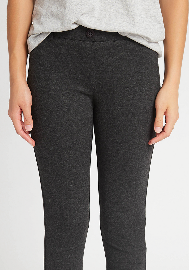 Skinny-Leg | Classic Dress Pant Yoga Pants (Charcoal) | Betabrand