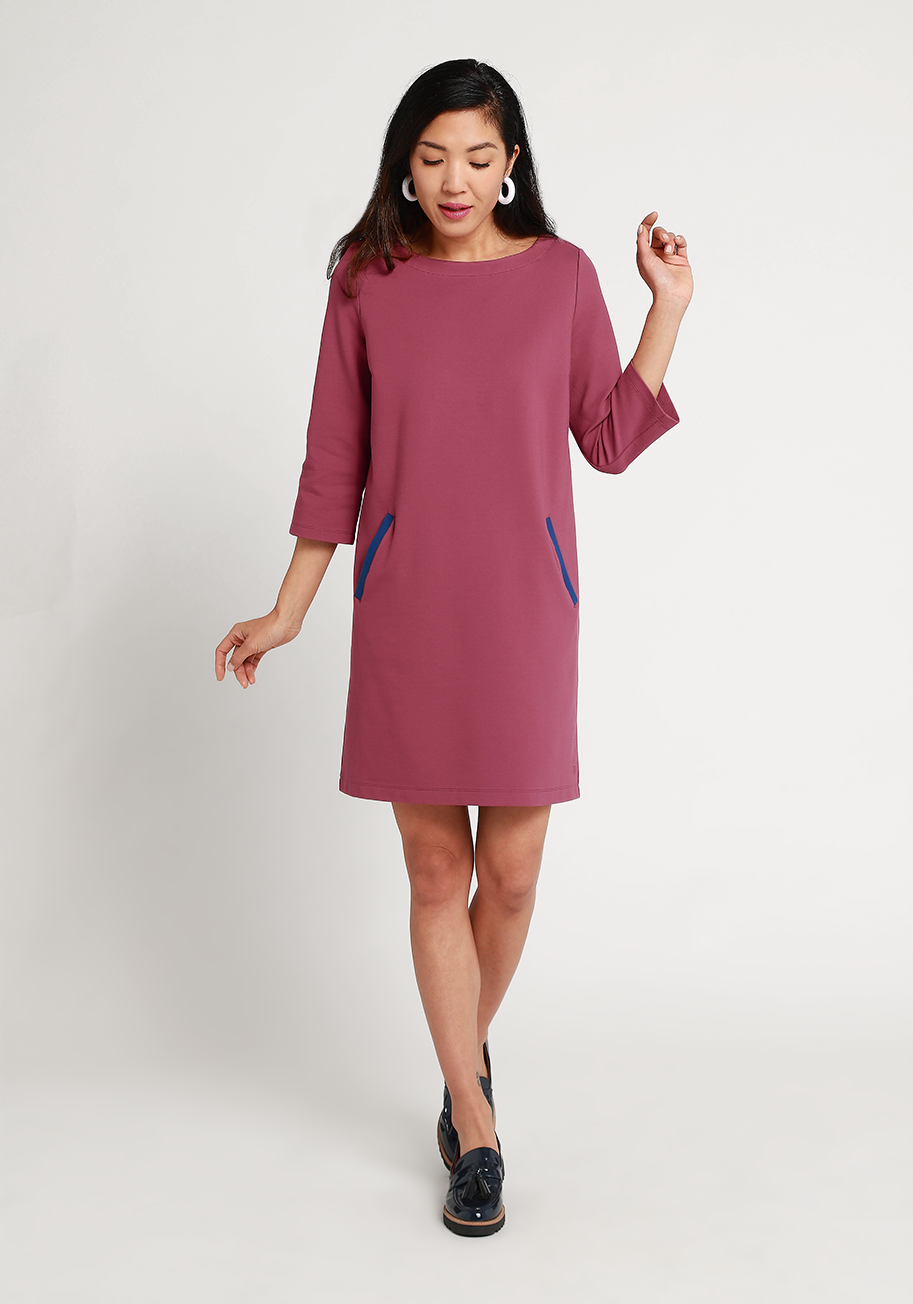 Petite A-line Pocketed Above the Knee Shift Dress