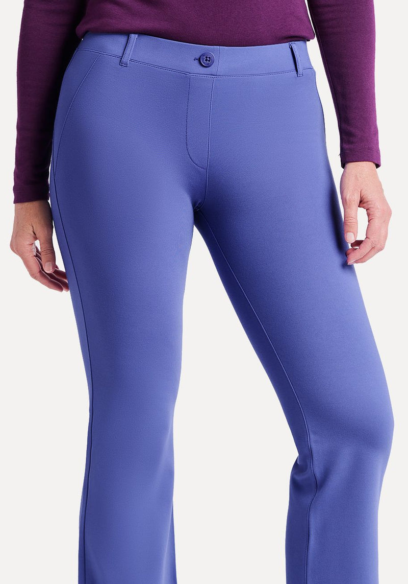 Boot Cut, Two-Pocket Dress Pant Yoga Pants (Blue Iris)