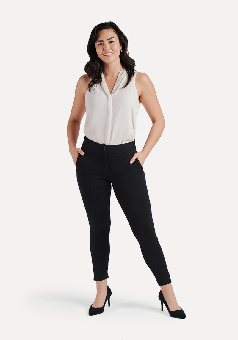 Betabrand Womens Size Small Long Skinny-Leg Classic Dress Pant Yoga Pants  Black