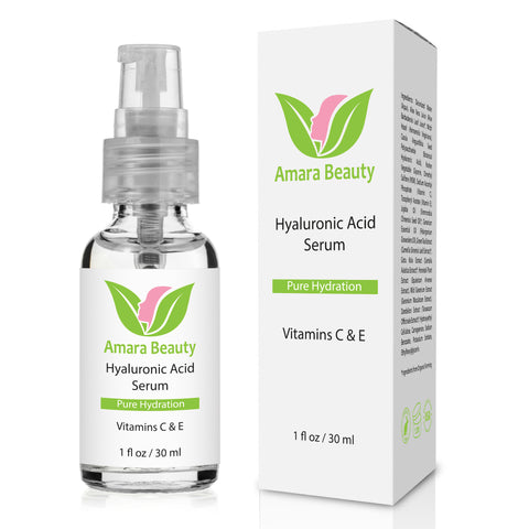 Amara Beauty Hyaluronic Acid Serum for Skin with Vitamin C & E