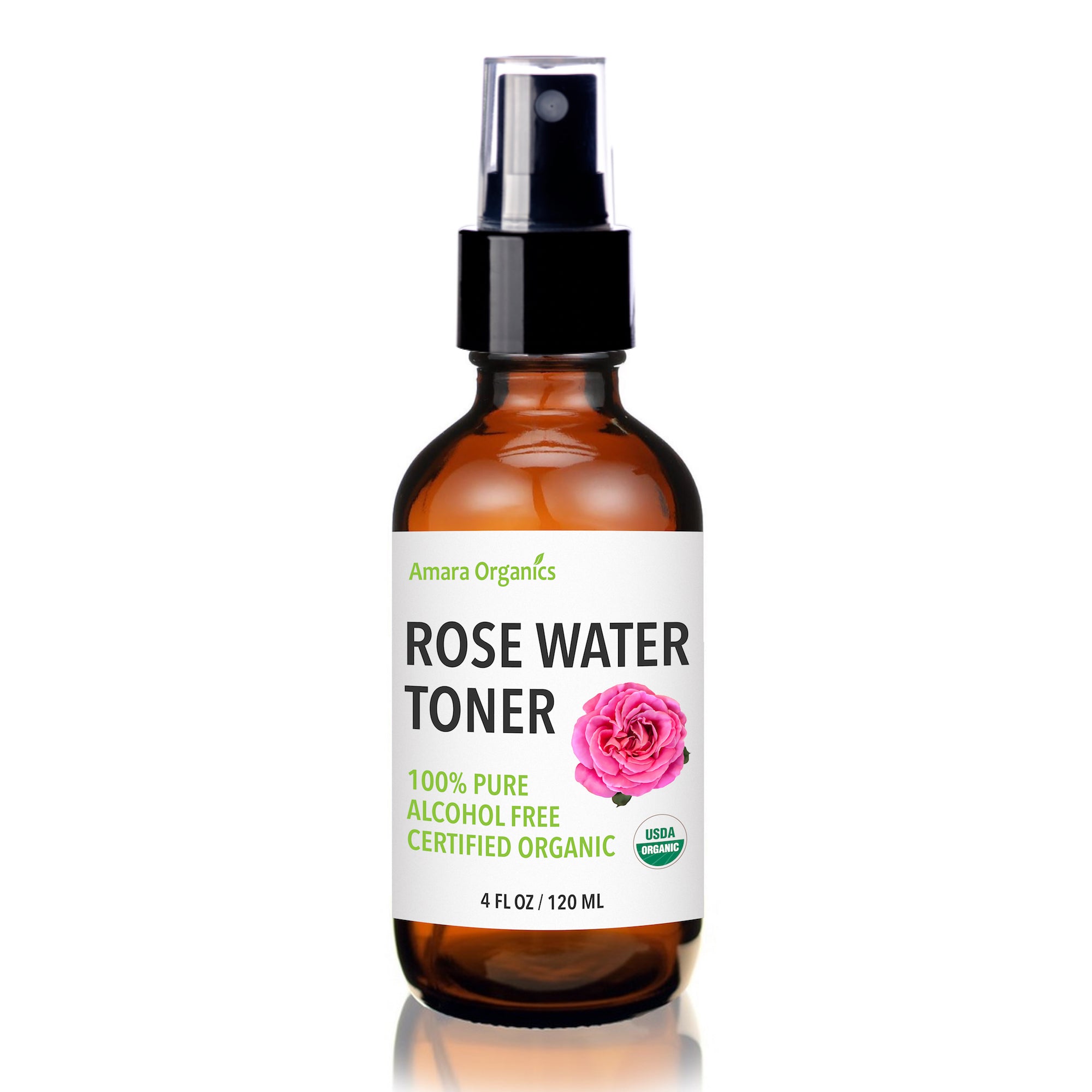 Rose Water Toner Facial Spray - Certified - 100% Pure & - Amara Beauty