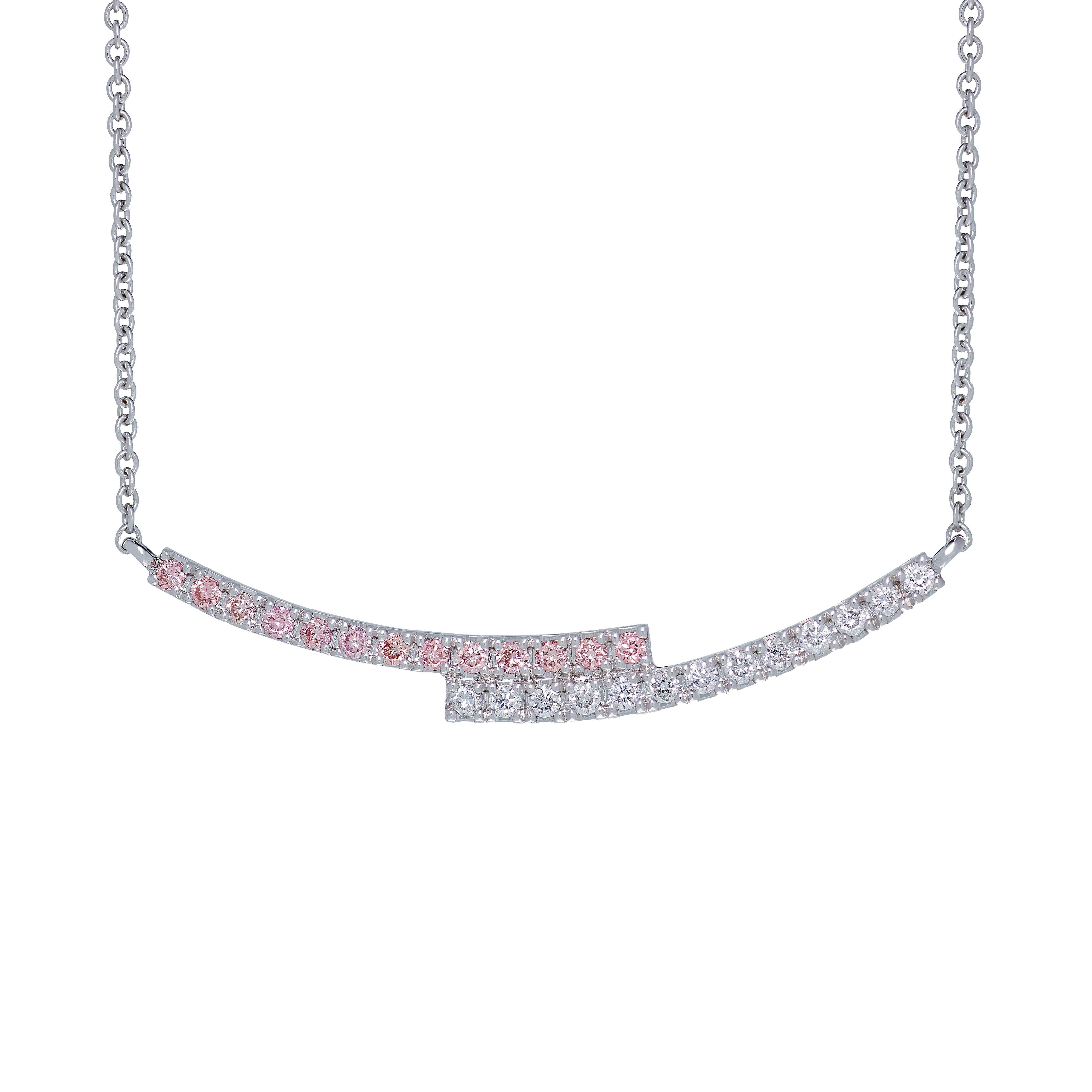 Ballerina Pink Diamond Necklace | 18K white gold / 0.2ct  | Jewel