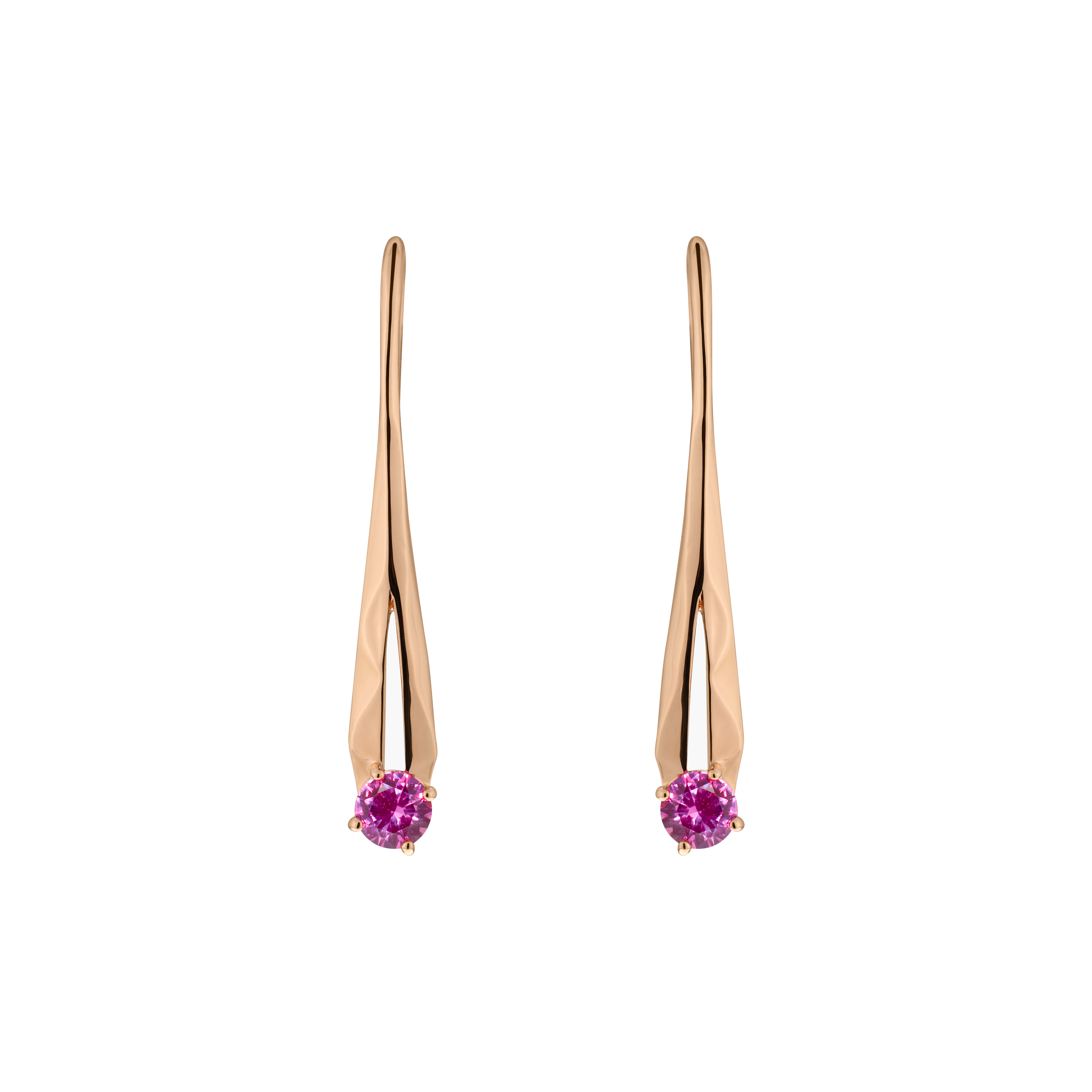 Lab-Grown Ruby Earrings | 18K rose gold / Lab-grown ruby  | Jewel