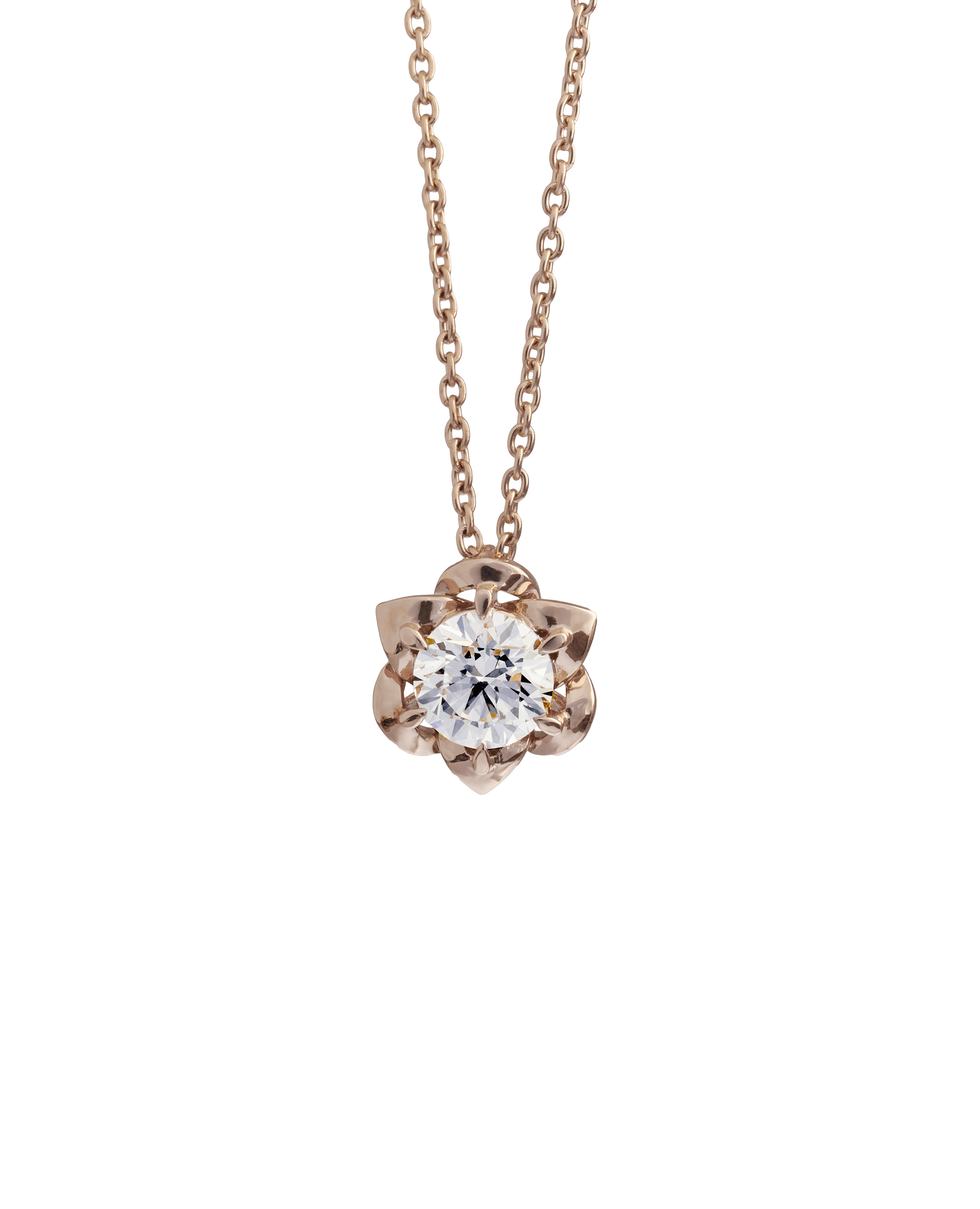 18K Rose Gold Diamond Solitaire Pendant Necklace | 18K rose gold / 0.3 ct  | Jewelry | The Future Rocks