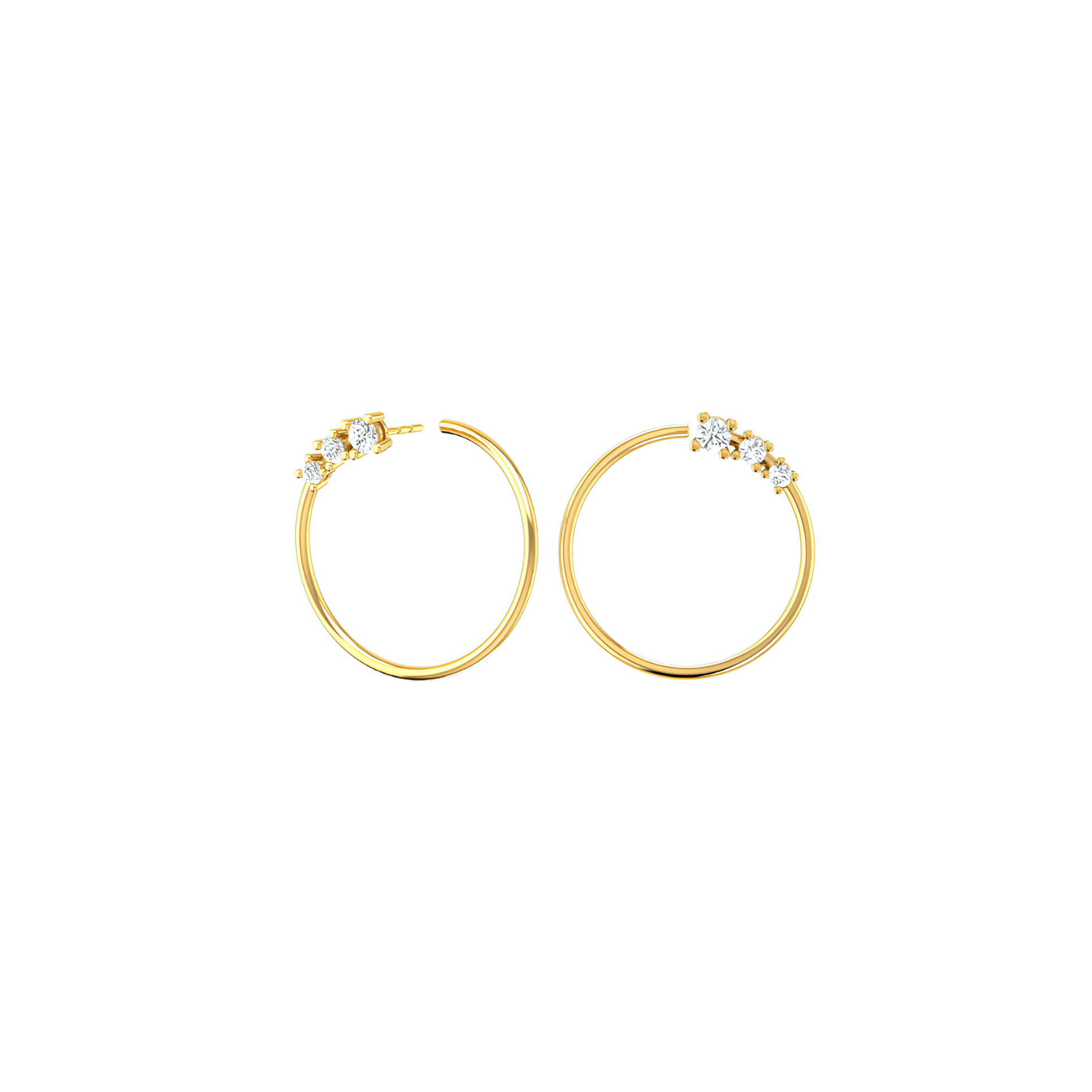 Lab-Grown Diamond Circle Degrade Hoop Earrings | 18K yellow gold  | Jewelry | The Future Rocks