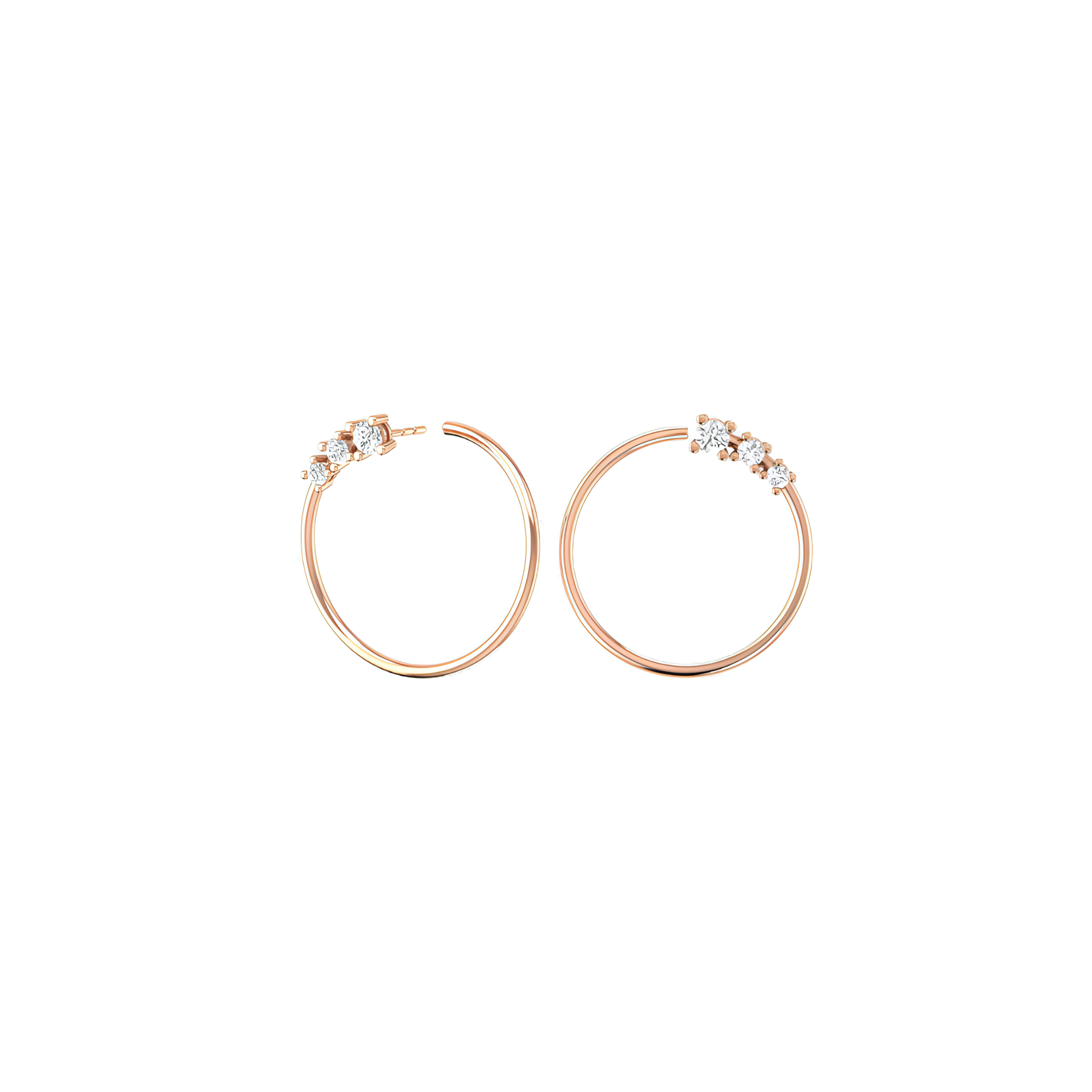 Lab-Grown Diamond Circle Degrade Hoop Earrings | 18K rose gold  | Jewelry | The Future Rocks