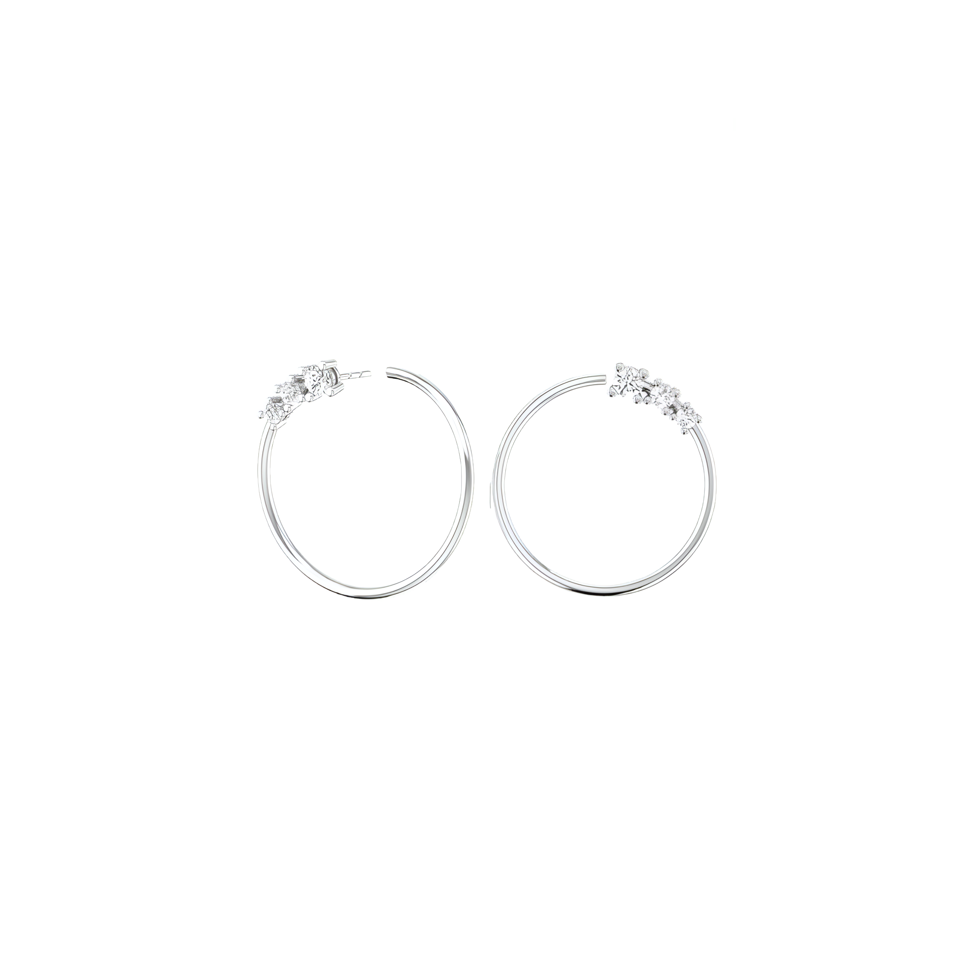 Lab-Grown Diamond Circle Degrade Hoop Earrings | 18K white gold  | Jewelry | The Future Rocks