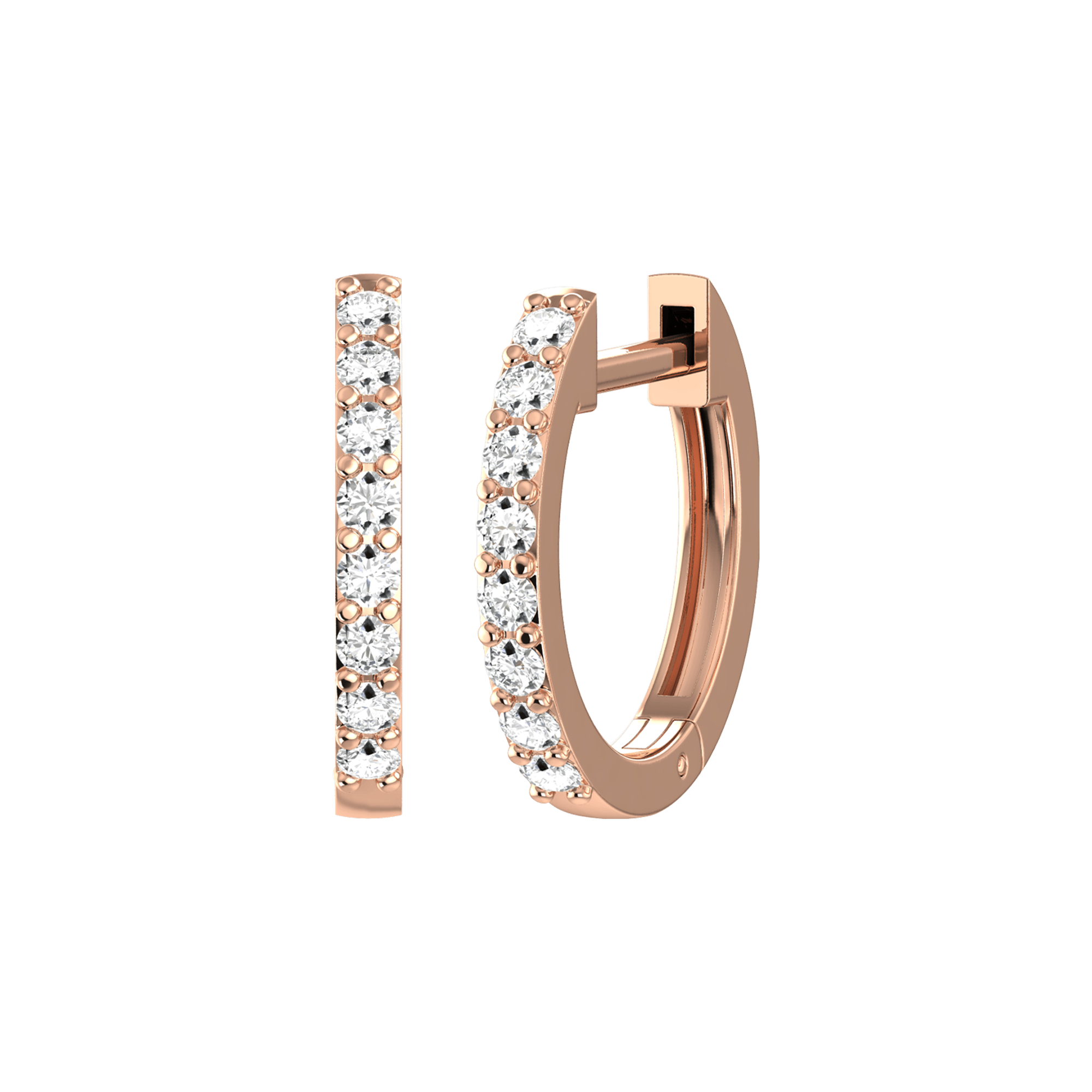 Lab-Grown Diamond Huggie Earrings | 18K rose gold / Pair (0.2 carat)  | Jewelry | The Future Rocks