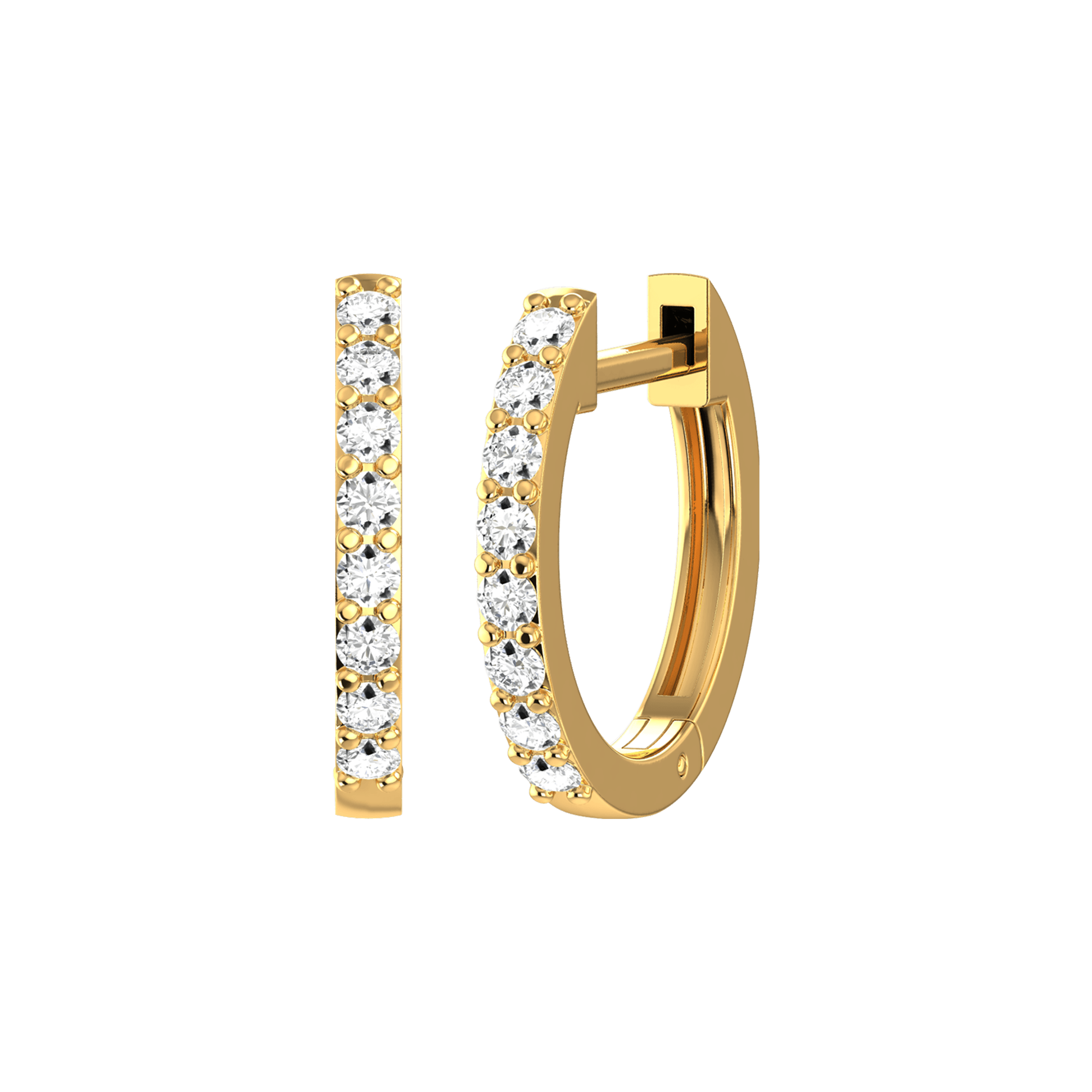 Lab-Grown Diamond Huggie Earrings | 18K yellow gold / Pair (0.2 carat)  | Jewelry | The Future Rocks