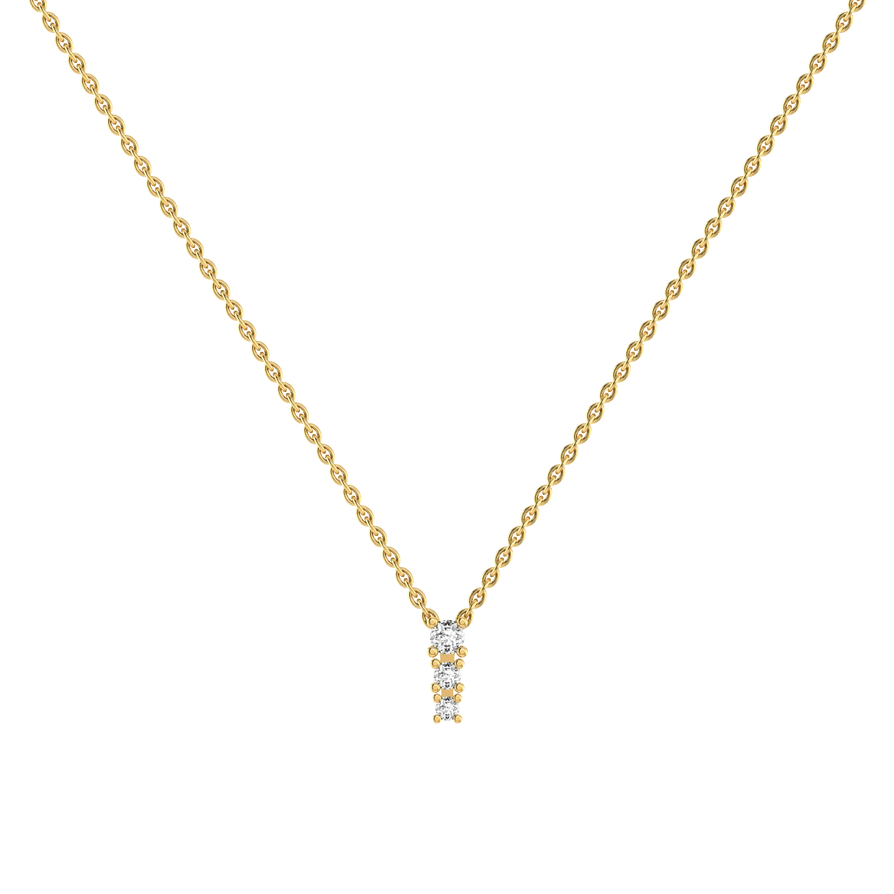 Degrade Three Stone Diamond Necklace | 18K yellow gold / 0.2ct  | Jewelry | The Future Rocks