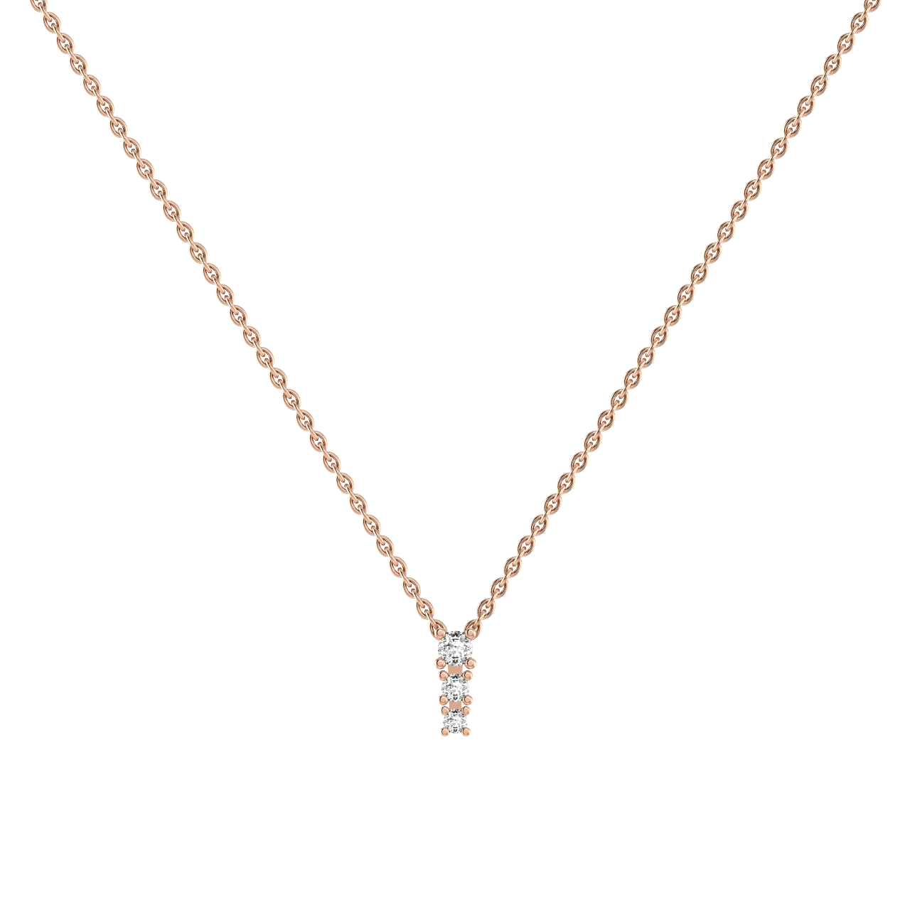 Degrade Three Stone Diamond Necklace | 18K rose gold / 0.2ct  | Jewelry | The Future Rocks