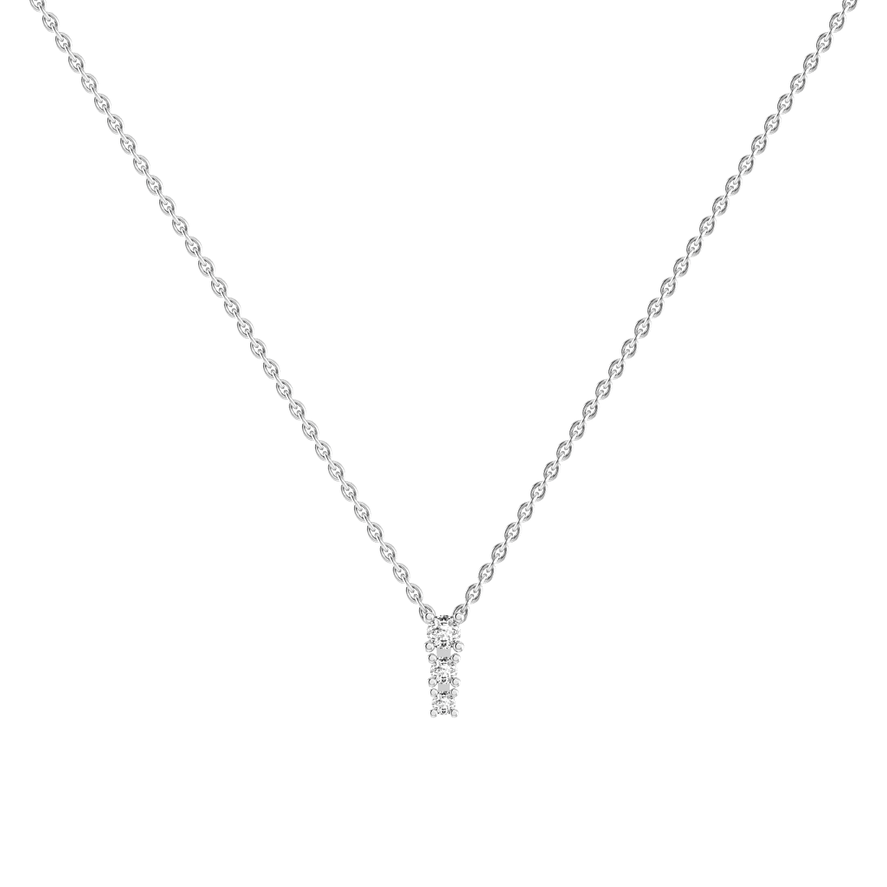 Degrade Three Stone Diamond Necklace | 18K white gold / 0.2ct  | Jewelry | The Future Rocks