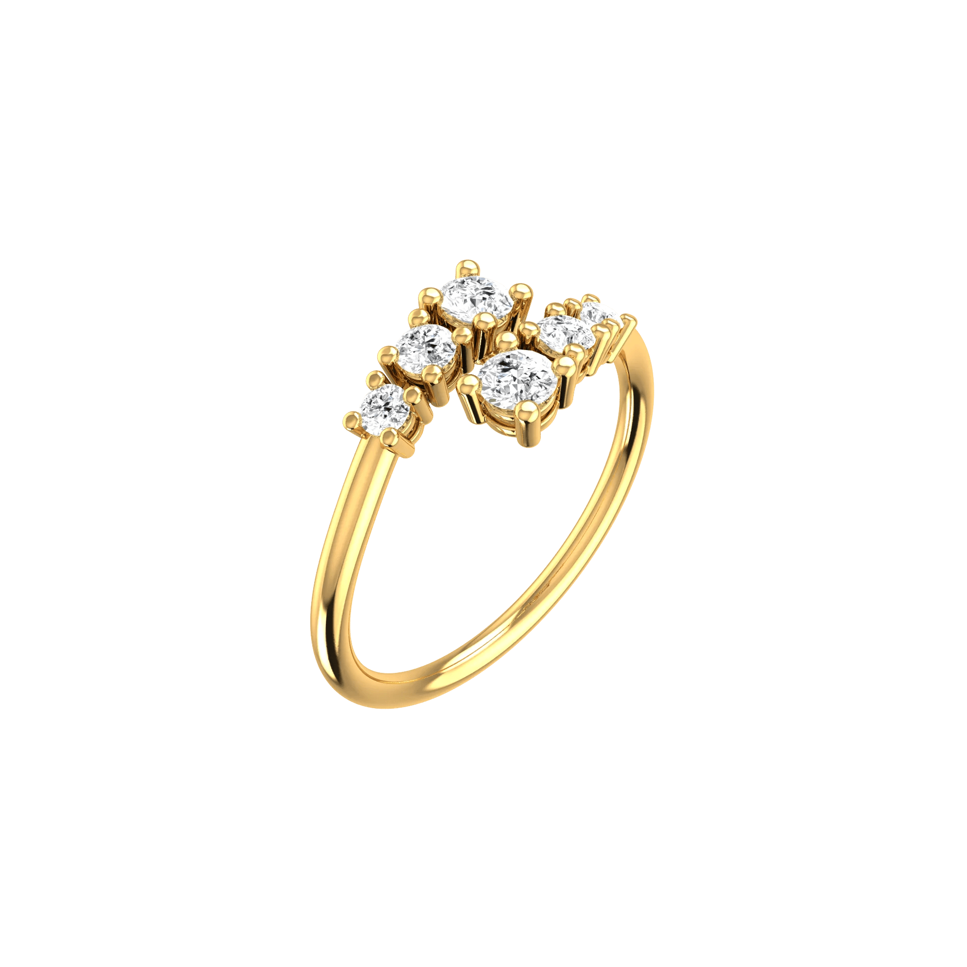 Degrade Lab-Grown Diamond Five Stone Ring | 18K yellow gold / 5 / 0.4ct  | Jewelry | The Future Rocks