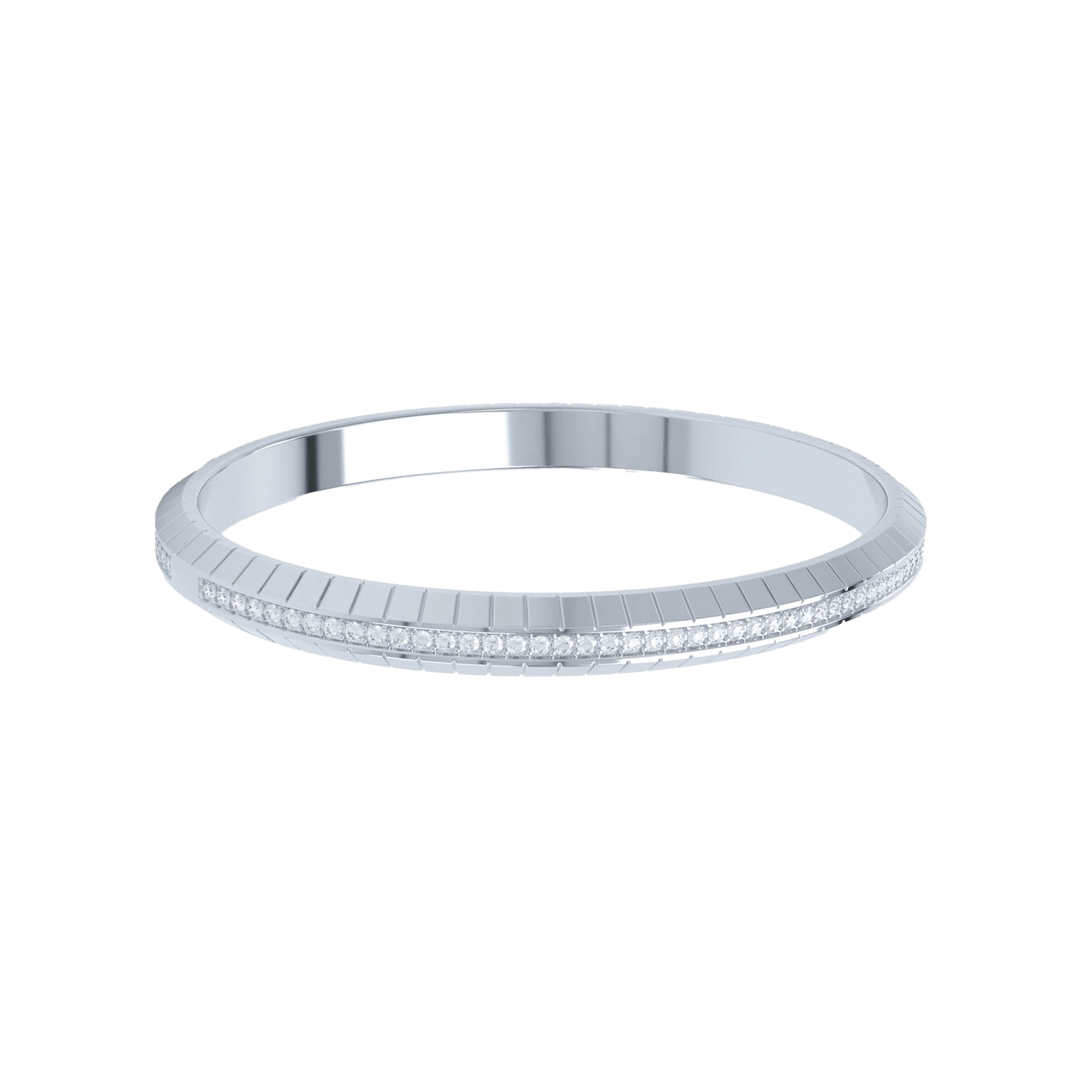 Lab-Grown Diamond Eternity Bangle Bracelet | 18K white gold / Medium: 17cm  | Jewelry | The Future Rocks