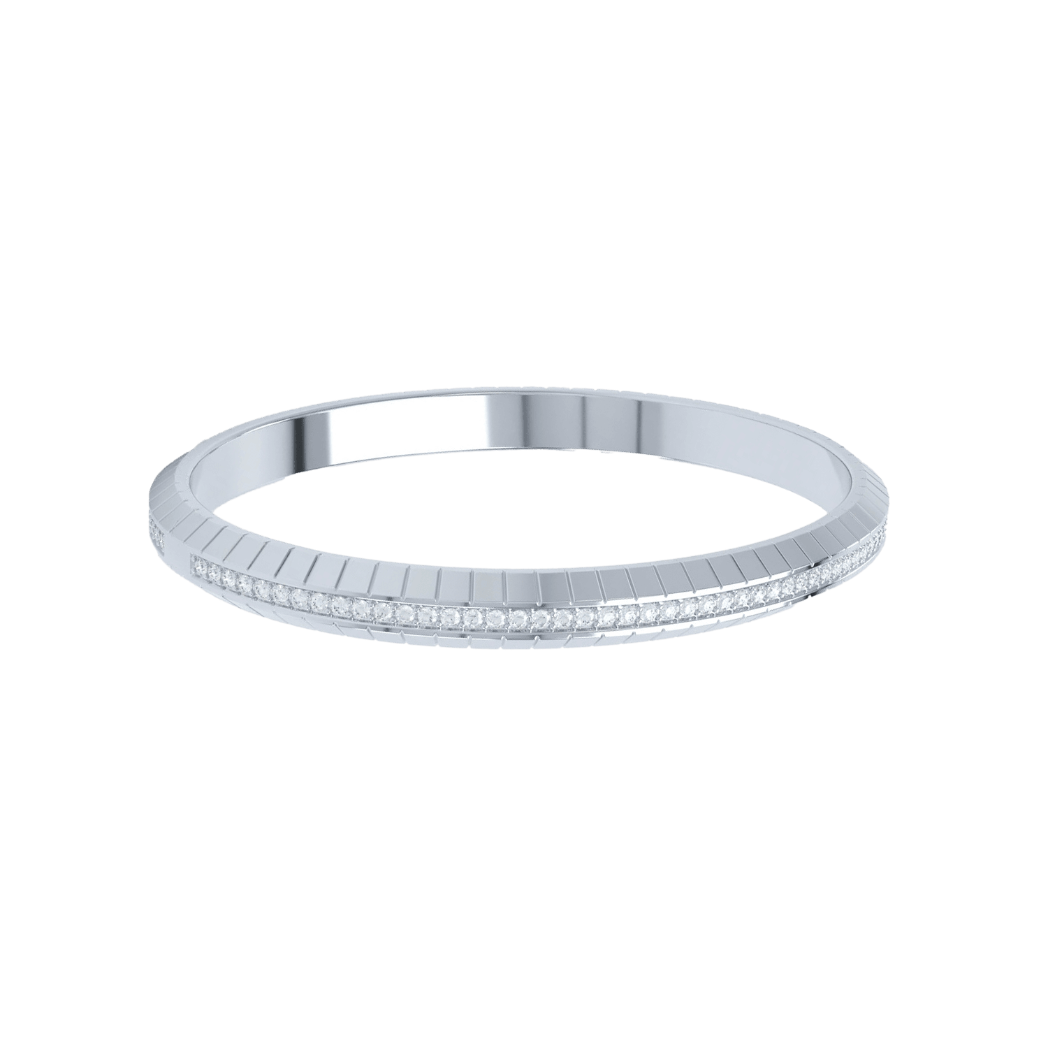 Lab-Grown Diamond Eternity Bangle Bracelet | 18K white gold / Large: 18cm  | Jewelry | The Future Rocks