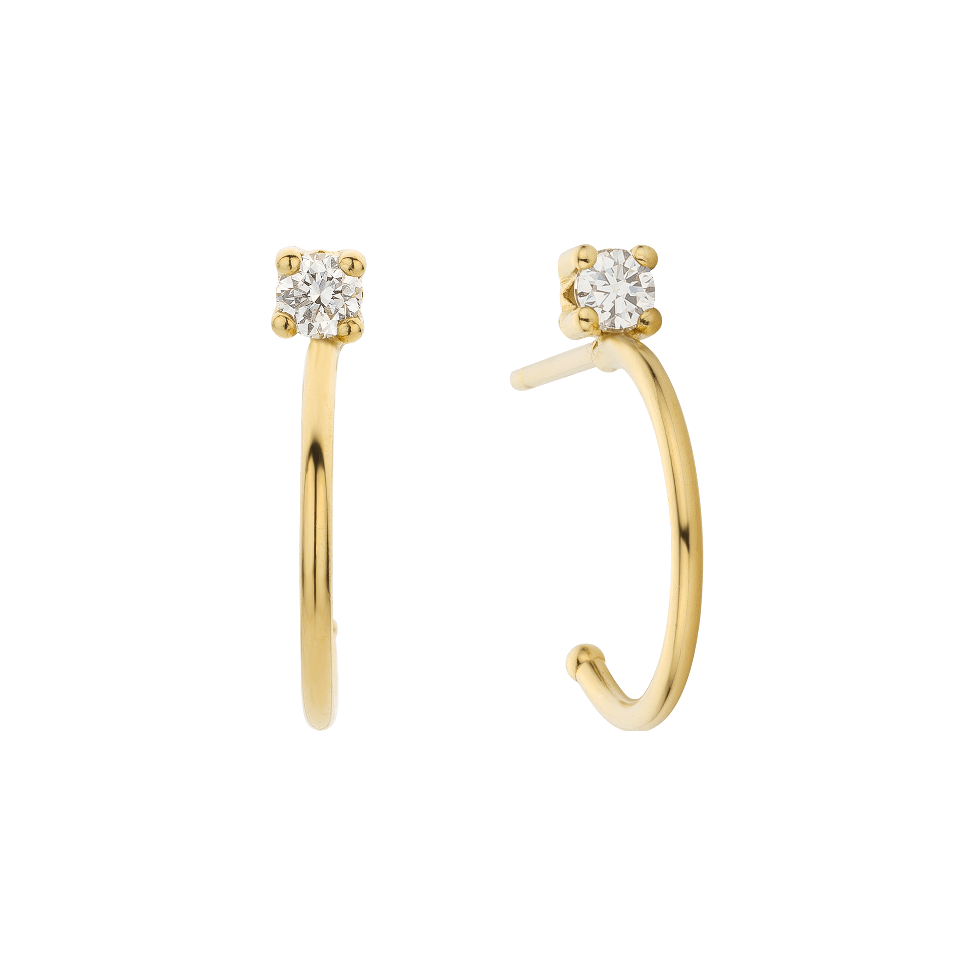 Flawless Mini Diamond Hoop Earrings | 18K yellow gold / Pair / 0.12ct  | Jewelry | The Future Rocks