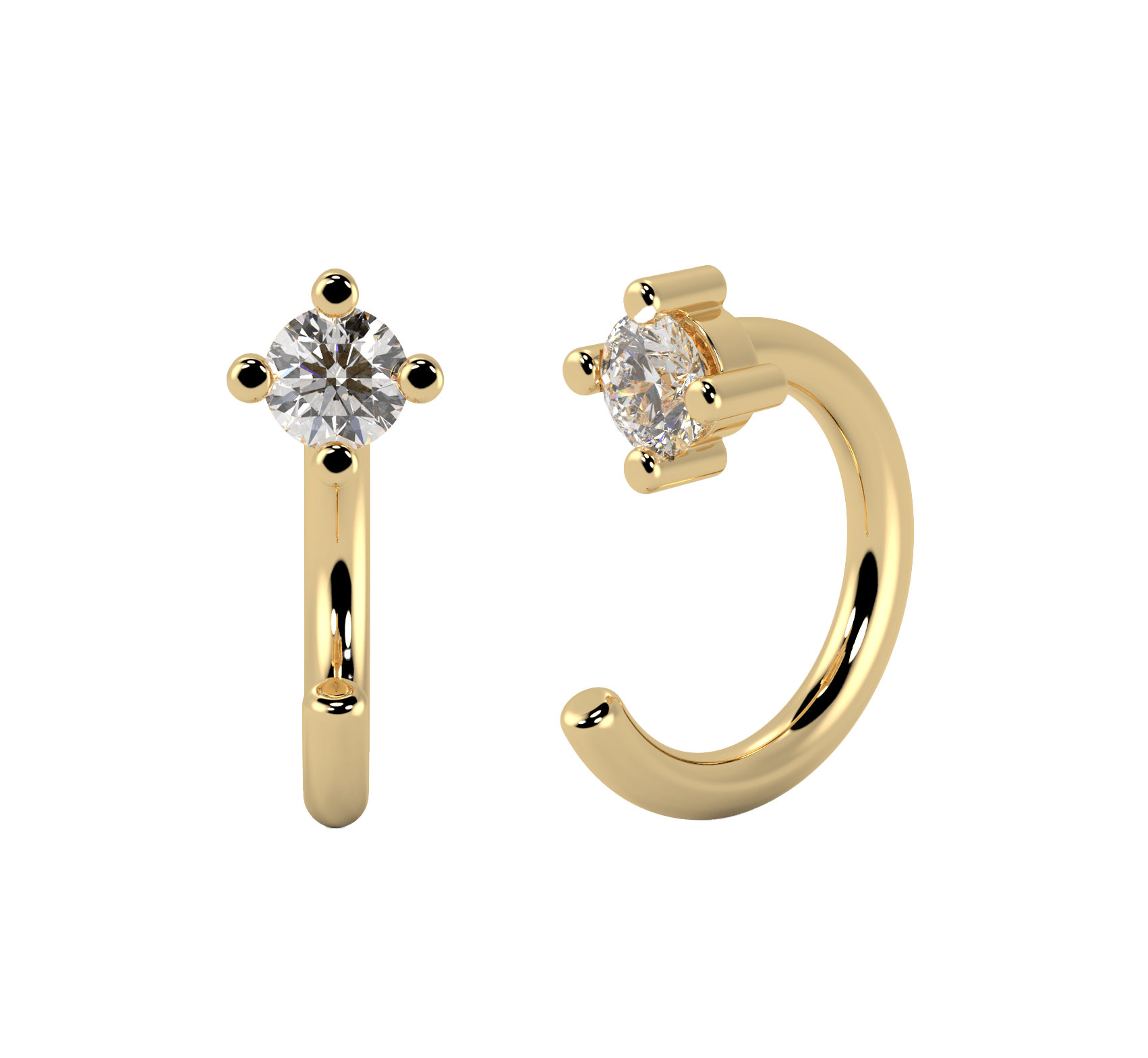 18K Recycled Gold Lab-Grown Diamond Hope Hoop Earrings | 18K yellow gold / Pair (0.11 carat)  | Jewelry | The Future Rocks