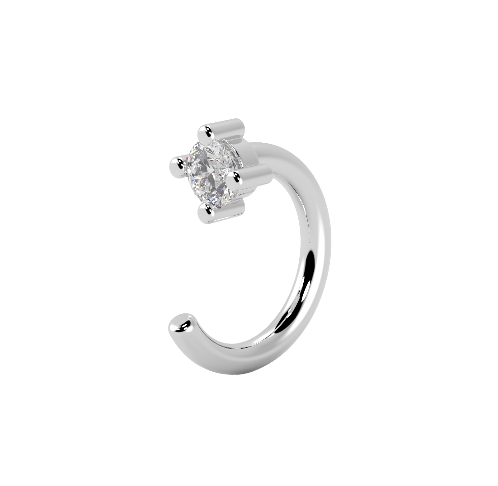 18K Recycled Gold Lab-Grown Diamond Hope Hoop Earrings | 18K white gold / Single (0.055 carat)  | Jewelry | The Future Rocks